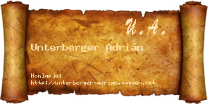 Unterberger Adrián névjegykártya